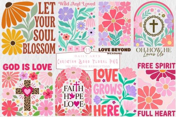 Download Christian Boho Floral PNG Bundle - Bundle Collection