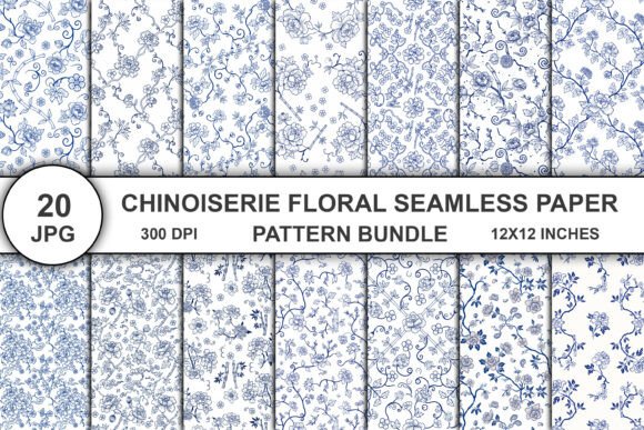 Download Chinoiserie Floral Pattern Bundle - Bundle Collection