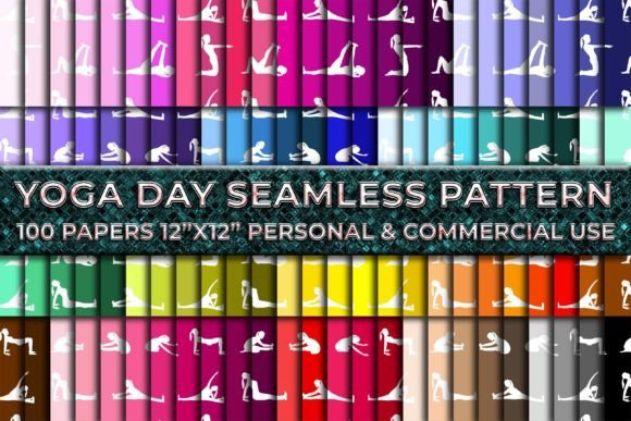 Download Yoga Day 100 Colorful Digital Paper - Colorful Collection