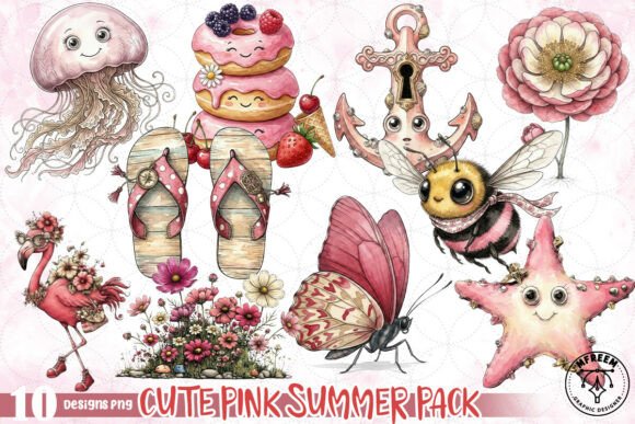 Download Cute Pink Summer Pack PNG - Pink summer Collection