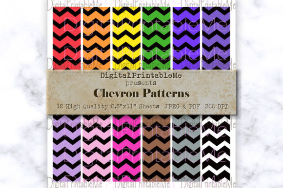 Download Colorful Zigzag Digital Paper Mix White - Colorful Collection