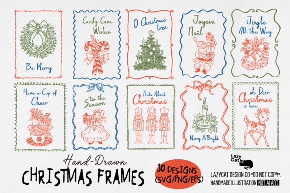 Download Christmas Frame Hand-drawn SVG Bundle - Bundle Collection