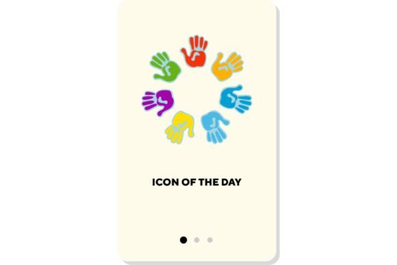 Download Colorful Palms Flat Icon. Friendship, Op - Colorful Collection