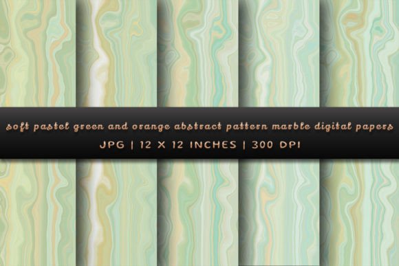 Download Soft Green and Orange Abstract Marble - Orange Collection