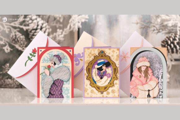 Download Winter Fashionista Note Cards SVG Bundle - Bundle Collection