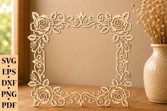 Download Rose Floral Square Frame SVG Bundle - Bundle Collection