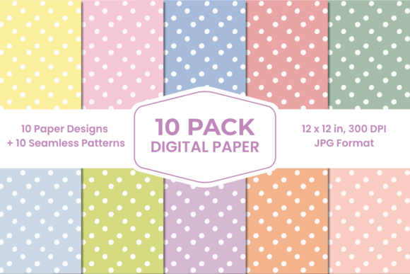 Download Pastel Dots Digital Paper Pack Bundle - Bundle Collection