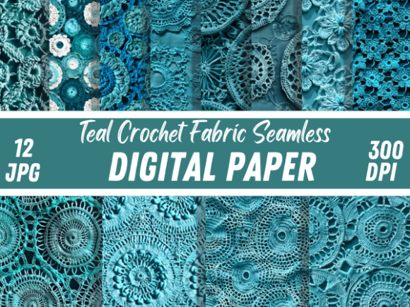 Download Teal Crochet Fabric Textile Set Pattern - Textile Collection