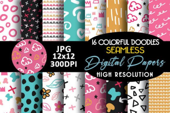 Download Colorful Seamless Doodles Simple Pattern - Colorful Collection