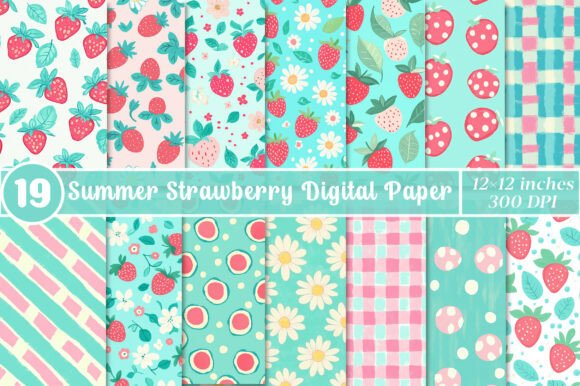 Download Summer Digital Paper Strawberry - Berry Collection