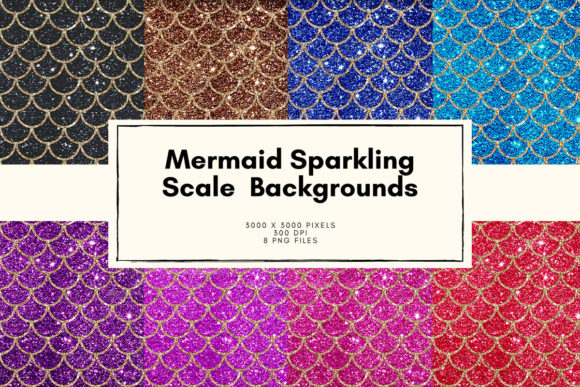 Download Gold Mermaid Colorful Digital Paper - Colorful Collection