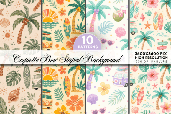 Download Tropical Summer Digital Paper Bundle - Bundle Collection