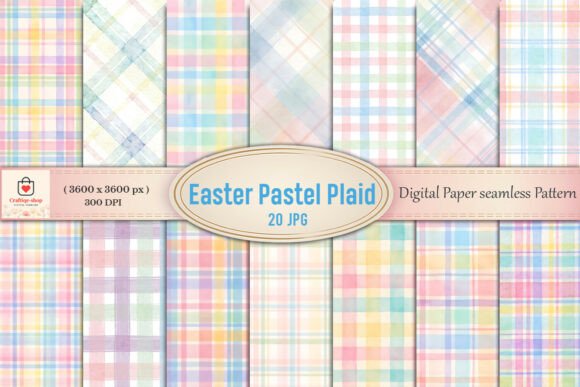 Download Easter Pastel Plaid Digital Paper Bundle - Bundle Collection