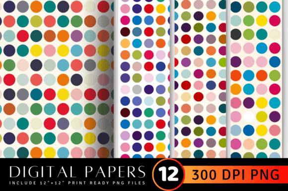 Download Colorful Big Dots Digital Paper Backgrou - Colorful Collection