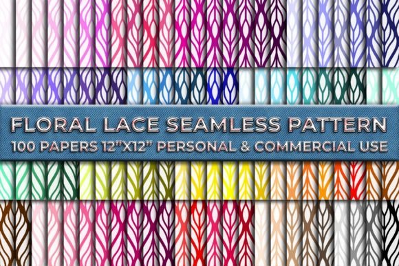Download Floral Lace 100 Colorful Digital Paper - Colorful Collection