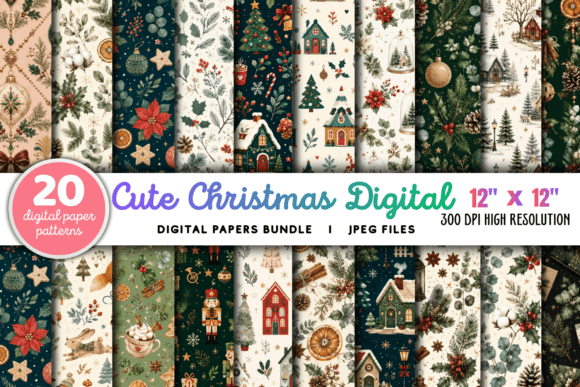 Download Cute Christmas Digital Pattern Bundle - Bundle Collection