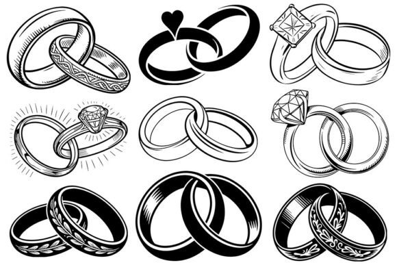 Download Wedding Rings SVG Bundle, Engagement Rin - Bundle Collection