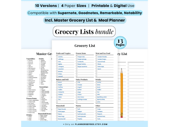 Download Grocery List Bundle: Meal Planner, Food - Bundle Collection