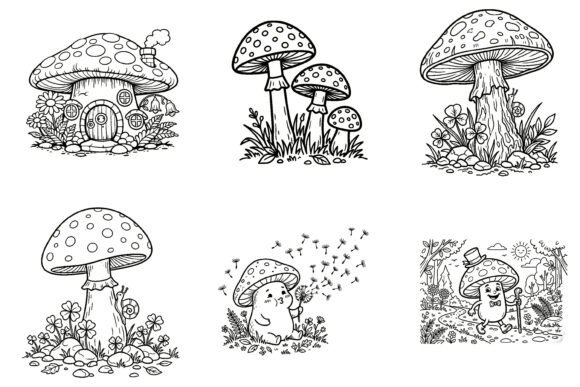 Download Whimsical Mushroom Garden Coloring Pages - Mushroom Collection