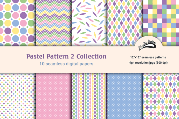 Download Pastel Digital Paper Pattern Bundle Pack - Bundle Collection