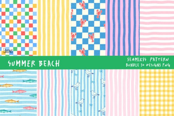Download Summer Beach Hand Drawn Pattern Bundle - Bundle Collection