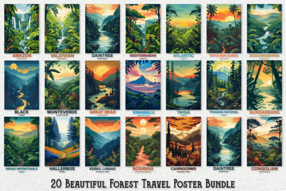 Download Beautiful Forest Travel Poster Bundle - Bundle Collection