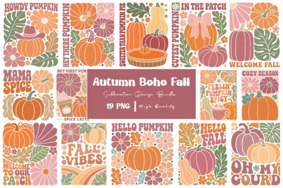 Download Autumn Boho Fall Sublimation Bundle - Bundle Collection