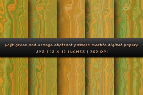 Download Soft Green and Orange Abstract Marble - Orange Collection