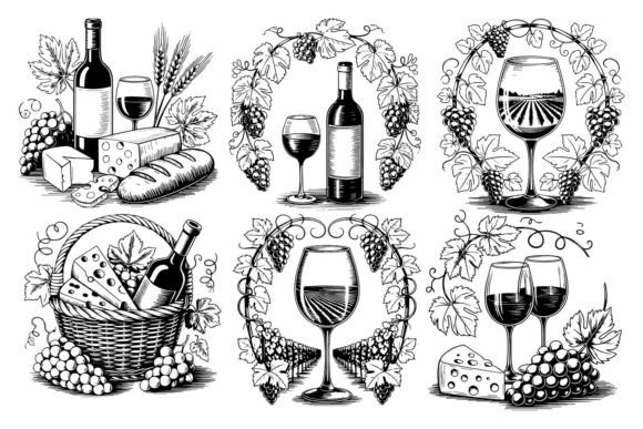 Download Wine and Cheese SVG Bundle - Bundle Collection