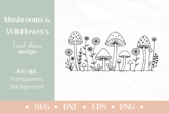 Download Minimalist Mushroom Border SVG - Mushroom Collection